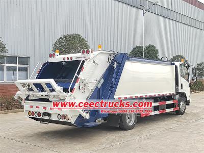 Isuzu ELF commercial rear loader garbage truck