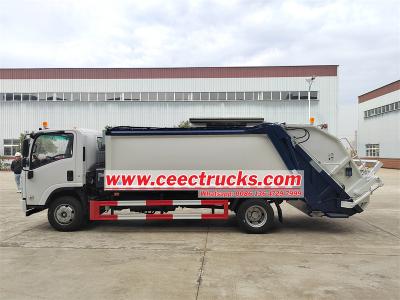 Isuzu ELF commercial rear loader garbage truck