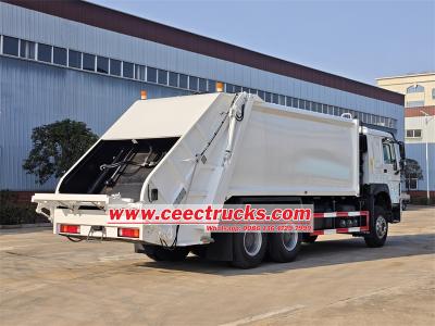 Howo 6x4 automatic refuse garbage compactor truck