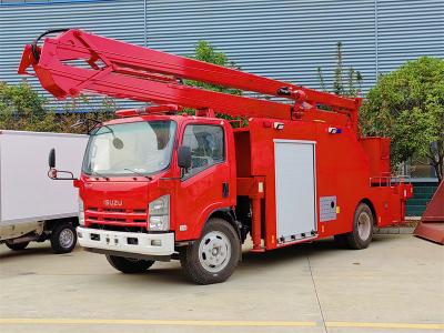 Isuzu new NPR 16m aerial lift truck with fire pumper