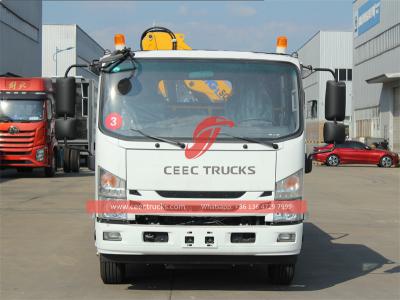 Isuzu ELF NPR dumper truck with kunckle crane