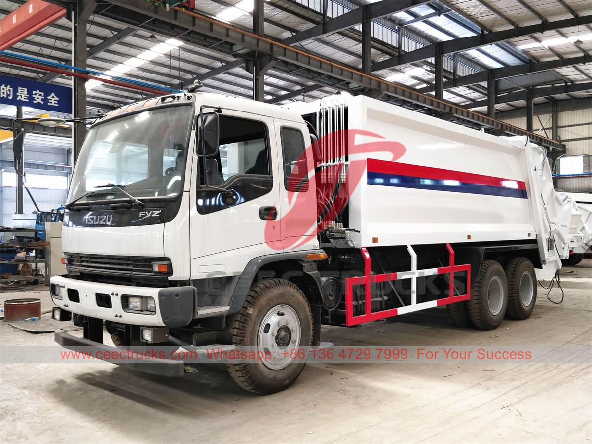 Il camion compattatore per rifiuti ISUZU FVZ 20 CBM prodotto dalla PECO per l'esportazione