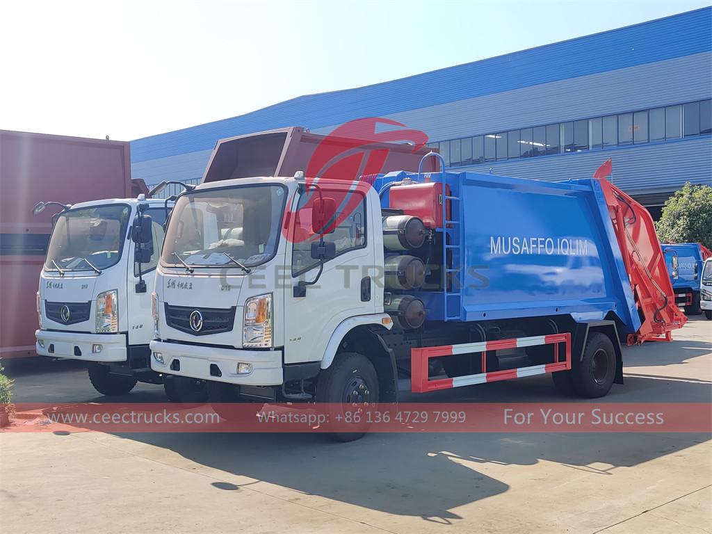 10 unità DONGFENG CNG compattatore per rifiuti camion 6cbm esportazione Uzbekistan