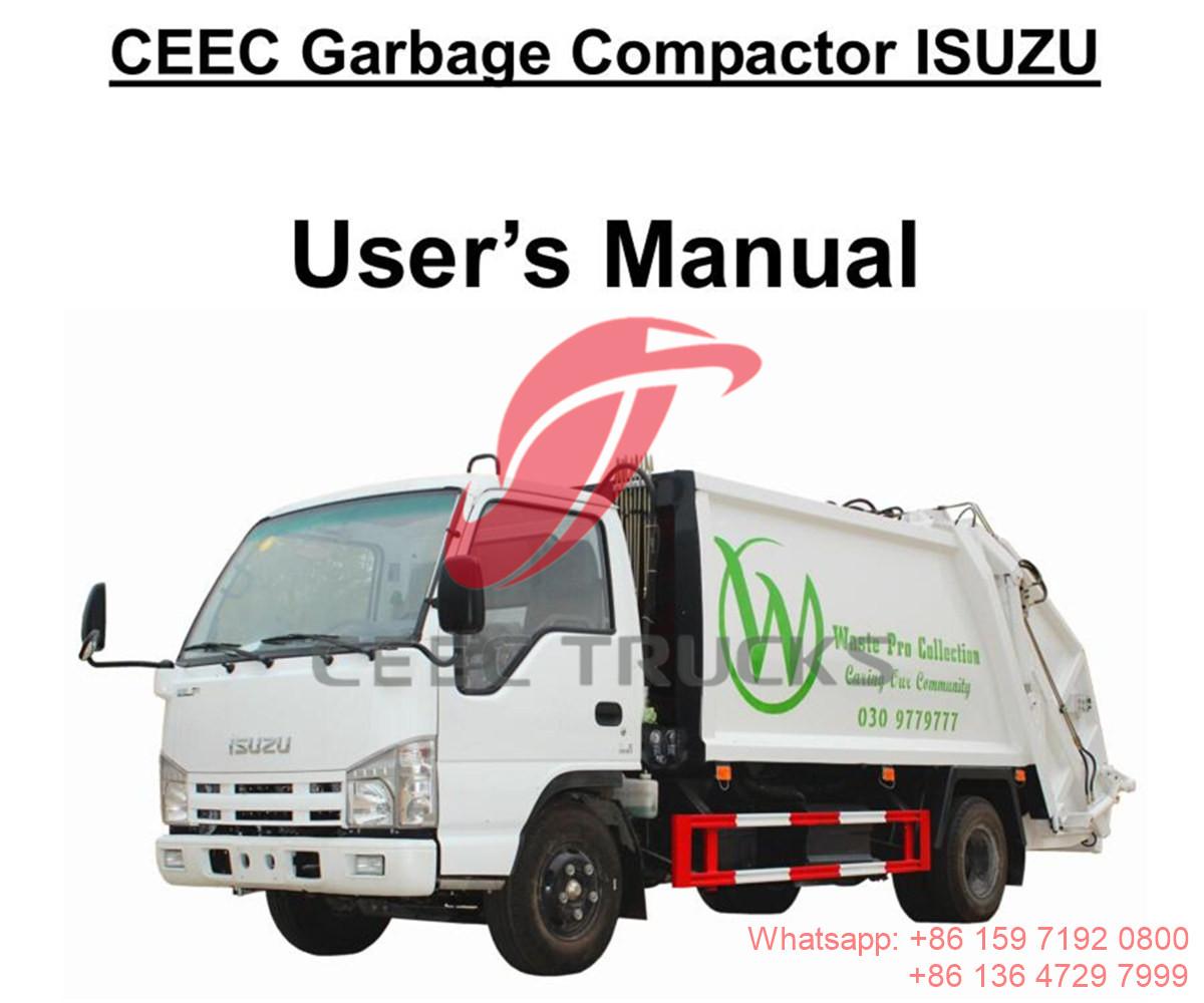 Laos--Manuale del camion compattatore di rifiuti ISUZU 6CBM