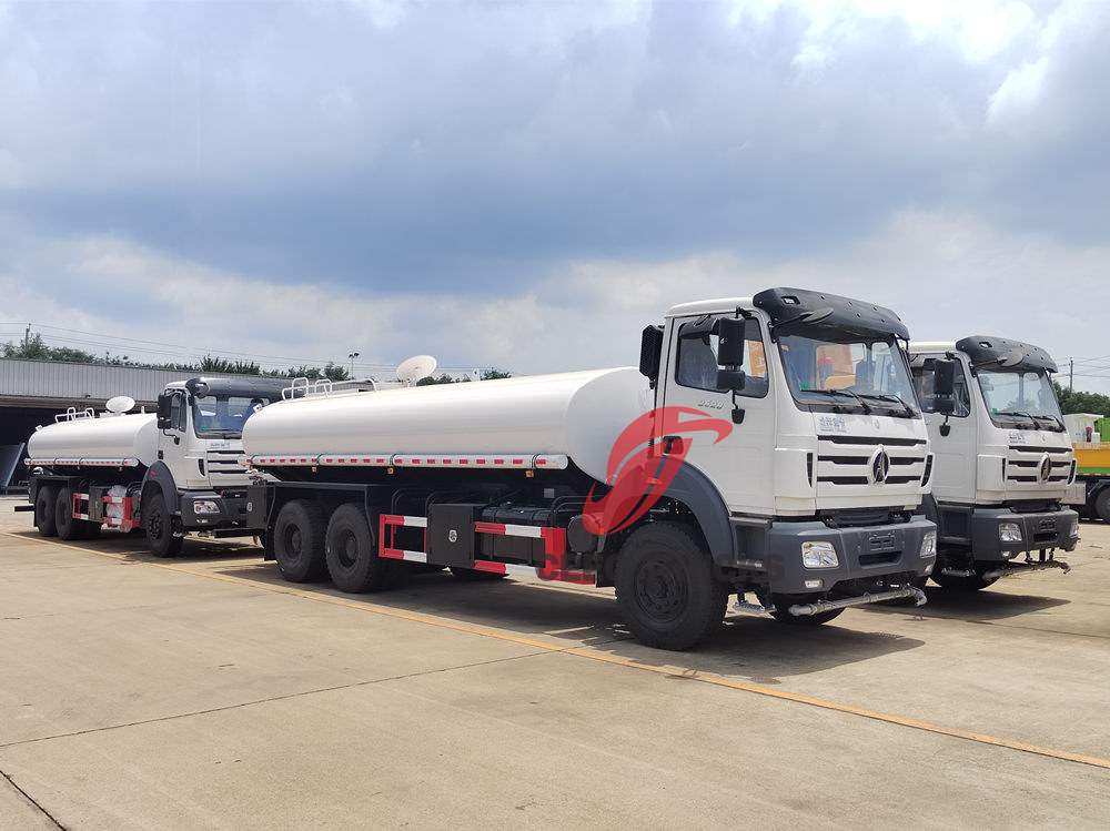 4 camion irrigatori Beiben 6x4 da 280 CV nuovissimi per il Congo