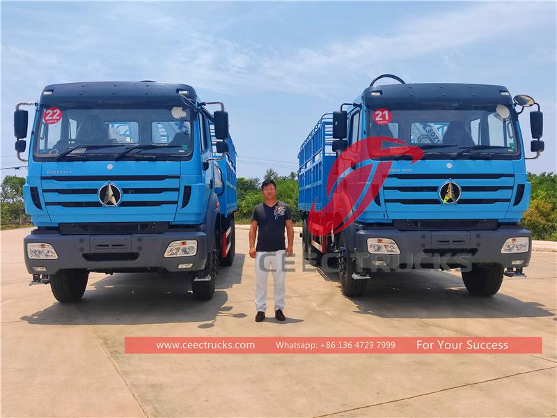 Tanzania - 2 unità Beiben RHD 6×4 con braccio articolato esportate da CEEC TRUCKS