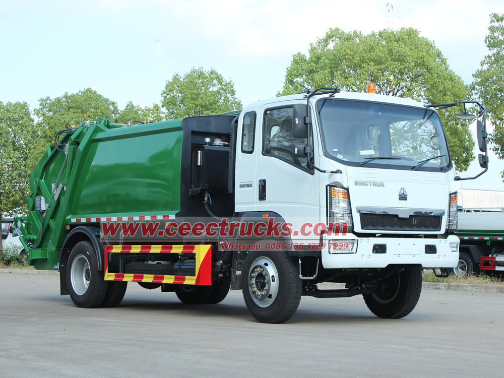 Sinotruk Howo da 8cbm caricatore posteriore Garbage Truck